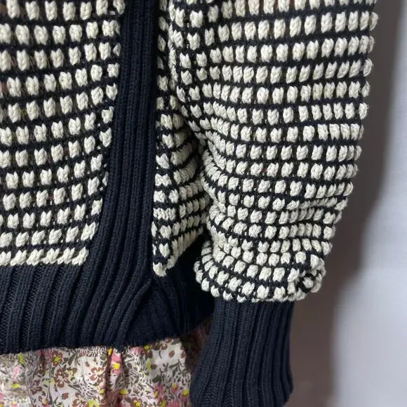 Cleobella womens Madison Knit Sweater Black/Ivory size Small Cotton Turtleneck - Picture 10 of 16